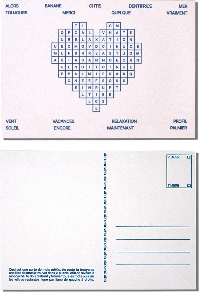 Carte mots mêlés