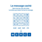 Carte mots mêlés personnalisée