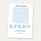 Carte mots mêlés personnalisée